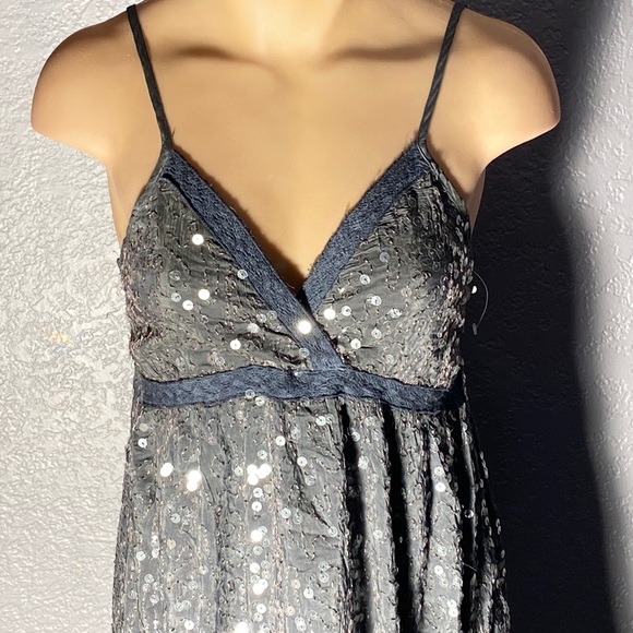 MIILLA - NWT - stretchy olive dress w sequins, adj. straps, lined - L - Picture 3 of 16
